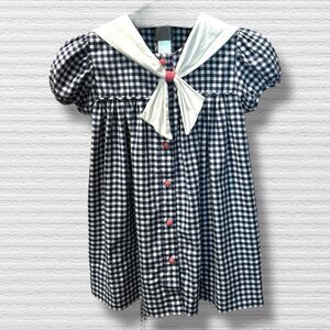 Lullaby Set  NAVY GINGHAM SAYLOR DRESS - GOD BLESS AMERICA Size 8 School